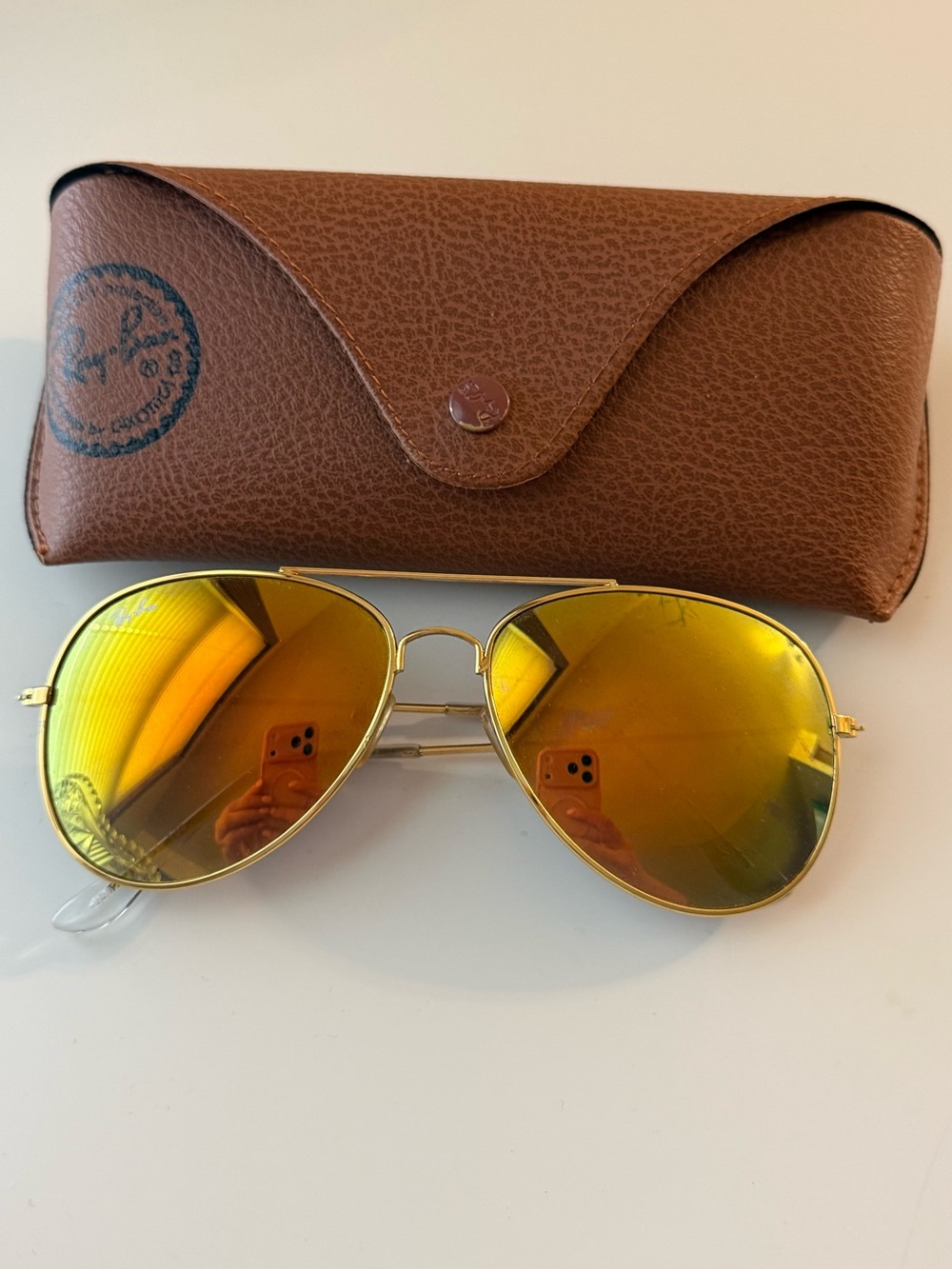 Ray Ban gold mirror aviators - Picture 2 of 9